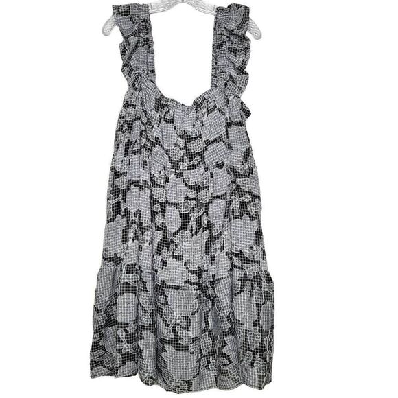 Crown & Ivy Tiered Ruffle Burnout Sleeveless Swing Mini Dress Size XL - Picture 2 of 11